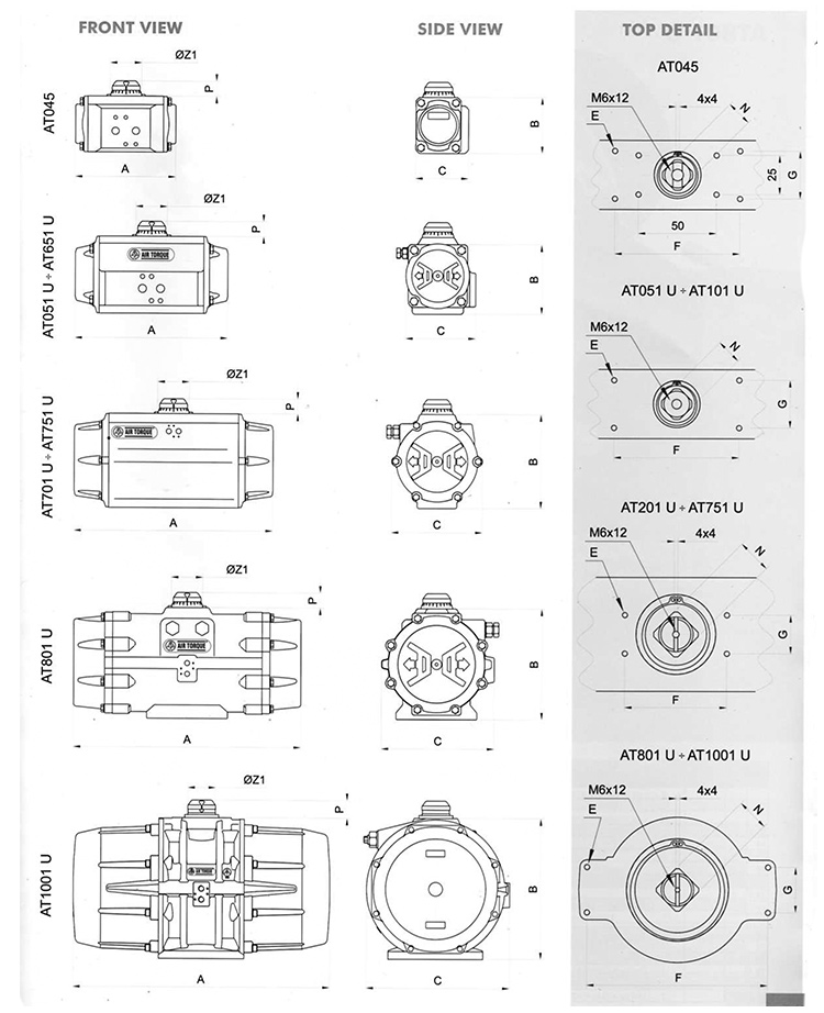 AIRTORQUE氣動執行器結構圖